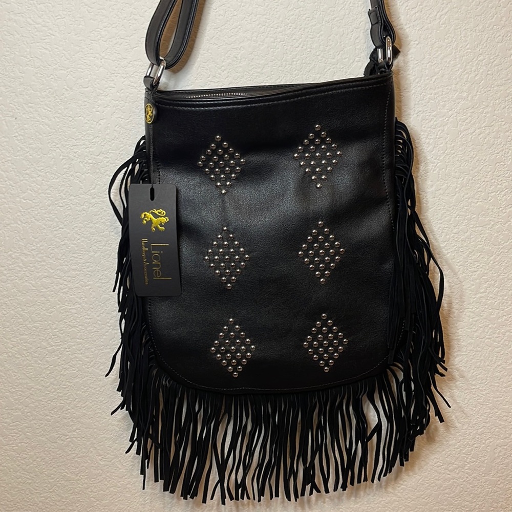 Lionel leather black purse